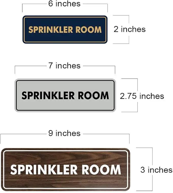 Signs ByLITA Standard Sprinkler Room Sign (Walnut) - Large by GreenHaven Gardens