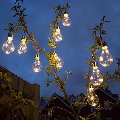 pearlstar Solar Light Bulbs Outdoor Waterproof Garden Camping Hanging LED Light Lamp Bulb Globe Hanging Lights for Home Yard Christmas Party Holiday Decorations (6 Pack-Clear Bulbs) by GreenHaven Gardens