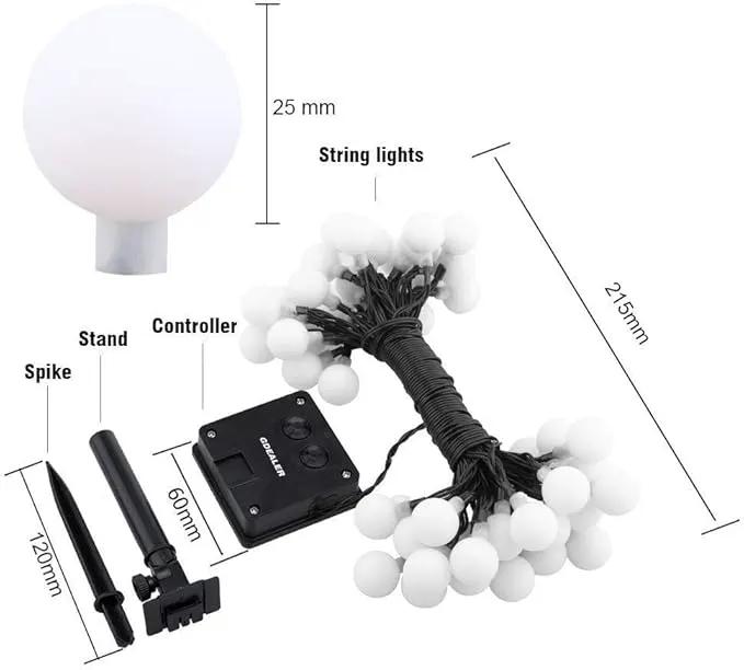 Globe Ball Fairy Lights, 50 LEDs 23ft/7M Solar Led Globe String Lights Waterproof with Two Lighting Modes for Garden Outdoor Party Christmas Decoration (Purple) by GreenHaven Gardens