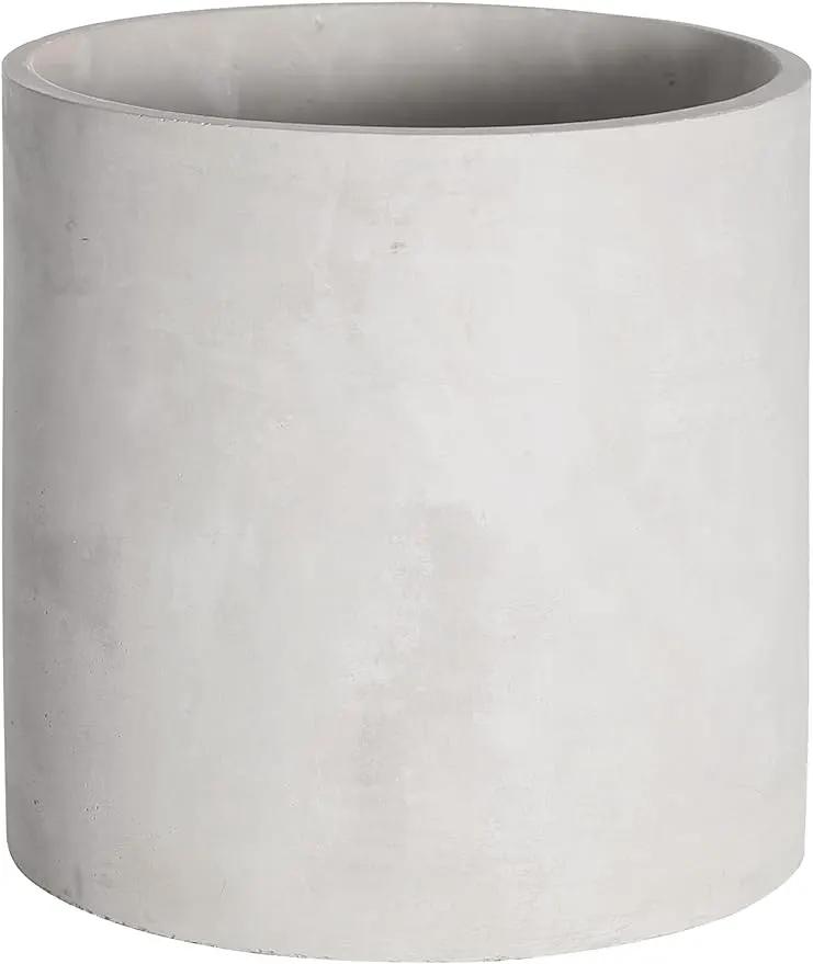 Plant Pots - 5.5 inch Cement Planters Indoor - Modern Grey Flower Pot with Drainage Hole - Home Office Decor by GreenHaven Gardens