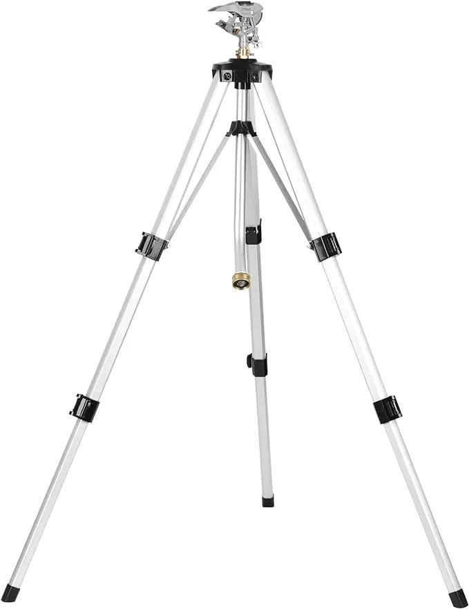 STYDDI Heavy Duty Impact Sprinkler on Tripod Base, Tall Metal Pulsating Telescoping Tripod Sprinkler for Large Area, Yard, Lawn, Garden, Waters up to 70 Ft. Diameter, Legs Extends Up to 36-inch by GreenHaven Gardens