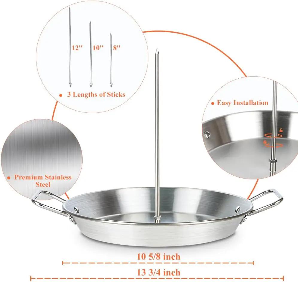 Stainless Steel Vertical Spit for Oven/grilling - Gyro/Shawarma Pan Rotisserie Skewer Stand, Gyro Plate/Pan for Chicken, Meat, Kebabs -Home Use by GreenHaven Gardens