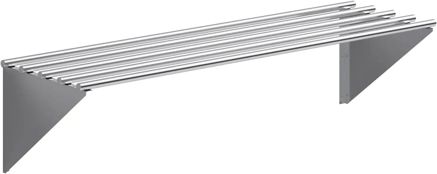 AmGood 18 in. x 60 in. NSF Stainless Steel Tubular Wall Shelf | Heavy-Duty Metal Shelving for Appliances & Equipment | Ideal for Kitchen, Restaurant, Garage, Laundry, Utility Room by GreenHaven Gardens