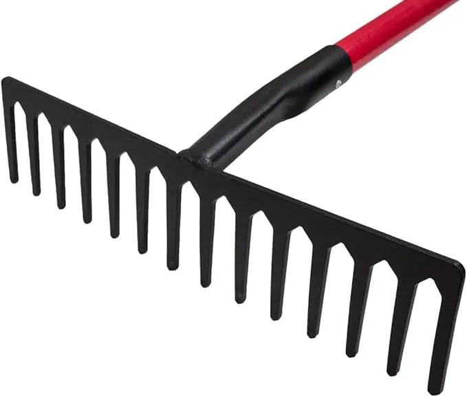 Bully Tools 92301 7 Gauge 16" Level Head Rake with Fiberglass Handle, 66" by GreenHaven Gardens