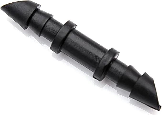 Mini Skater 5mm (Dia) Double Barbed Hard Plastic Water Hose Straight Connector Fitting, Micro Drip Irrigation Systems Quick Connect Hose Sprinkler Adapters Fit of 4/7mm Tube(Black,50PCS) by GreenHaven Gardens