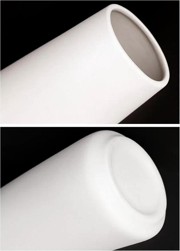 Simple Vase for Flowers Plants, Matte Vases for Modern Table Shelf Home Decor Wedding Boho Decor, 6" H Frosted Elegant Ceramic Vase for Pampas Grass Fluffy Stem Bouquet Lavender Flowers (White, 1) by GreenHaven Gardens