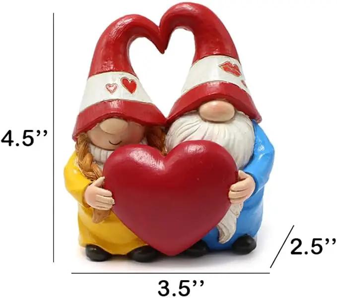 Garden Gnome Outdoor Statues Sweet Couple Gnomes Holding Heart Decor Resin Gnomes Sculptures for Yard Patio Home Lawn Outside Decorations Ornament Housewarming by GreenHaven Gardens