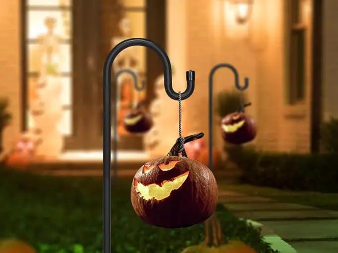 Kingsyard 2 Pack Adjustable Shepherd Hooks for Outdoor - 44 INCH Heavy Duty Bird Feeder Pole with 5 Prong Base, Hummingbird Feeder Stand, Garden Plant Baskets, Weddings Decor, Solar Light Lanterns by GreenHaven Gardens