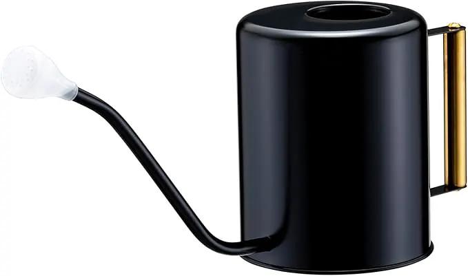 L&H Unico Stainless Steel 62oz Watering Can Long Spout Plant Misters for Indoor Plant Watering or Outdoor Gardening with 2Pcs Removable Spray Spout for Flowers Black by GreenHaven Gardens
