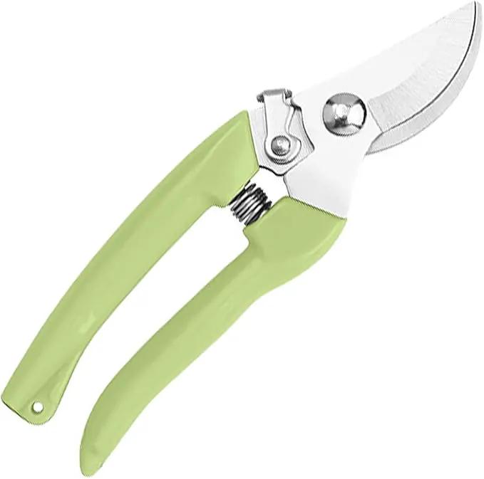 Curve Gardening Scissor with Sharp Stainless Steel Blade Garden Shears for Cutting Flowers Trimming Plants of Yard Florist Flower Rose Herb Hedge Bonsai and Fruits Picking (Green Handle) by GreenHaven Gardens