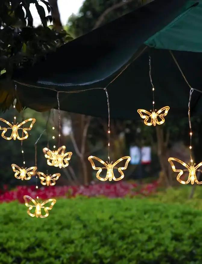 Solar USB String Butterfly Lights Indoor Outdoor 10 LED Fairy Light Decorations for Garden Fence Patio Yard Christmas Tree, Lawn, Patio, Party Decoration (Solar Light) by GreenHaven Gardens