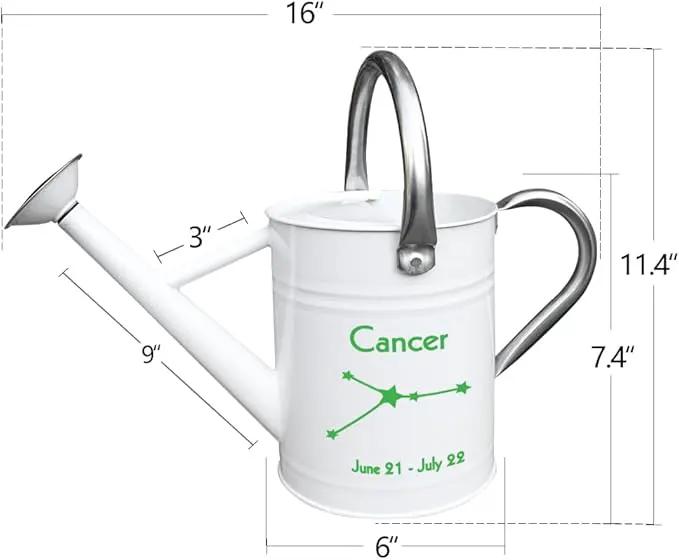 Metal Watering Can for Outdoor and Indoor Plants, Watering Can Decor, 1 Gallon (Cancer) by GreenHaven Gardens