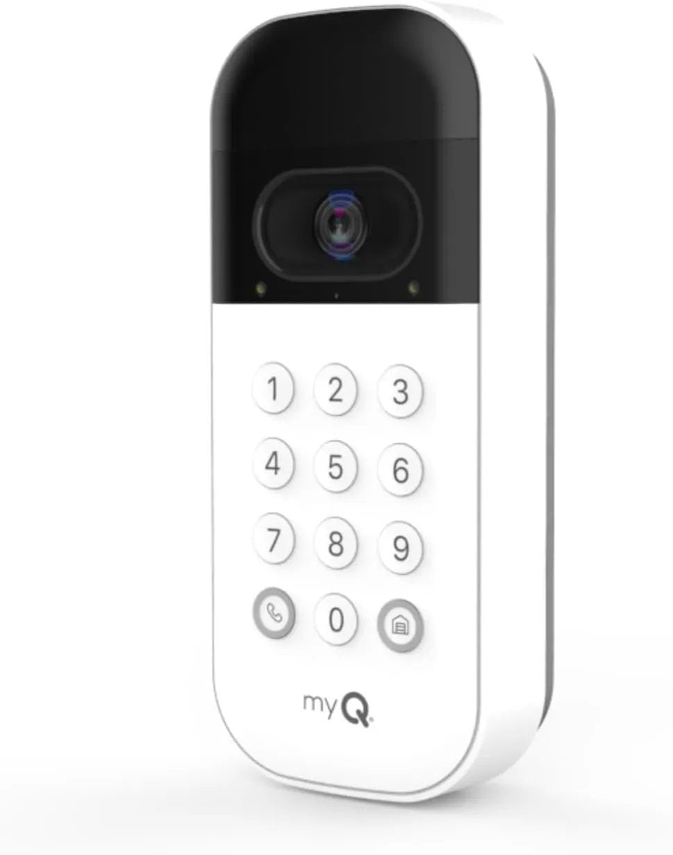 myQ Smart Garage Door Video Keypad with Wide-Angle Camera,Customizable PIN Codes,and Smartphone Control–Take Charge of Your Garage Access Works with Chamberlain, LiftMaster and Craftsman openers,White by GreenHaven Gardens