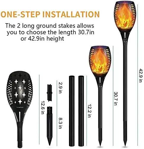 YoungPower Solar Torch Lights, Waterproof Flickering Flames Solar Lights Outdoor Landscape Decoration Lighting Dusk to Dawn Auto On/Off Security Light for Garden Patio Deck Yard Driveway,1Pack by GreenHaven Gardens