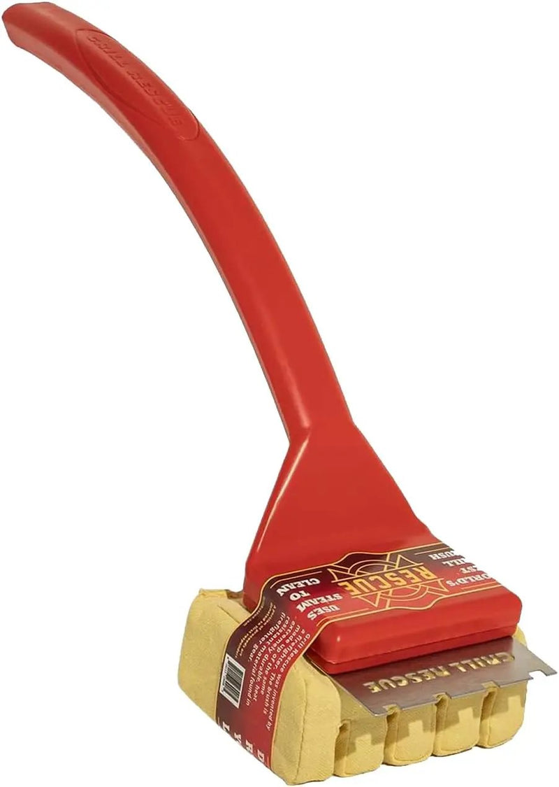 Grill Rescue BBQ Replaceable Scraper Cleaning Head, Bristle Free - Durable and Unique Scraper Tools for Cast Iron or Stainless-Steel Grates, Barbecue Cleaner (Grill Grate Brush with Scraper) by GreenHaven Gardens
