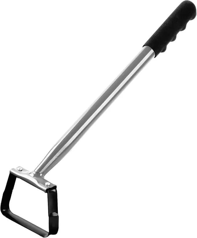 Walensee Mini Action Hoe for Weeding Stirrup Hoe Tools for Garden Hula-Ho with 14- Inch Scuffle Loop Hoe Gardening Weeder Cultivator, Sharp Durable Metal Handle Weeding Rake with Cushioned Grip, Grey by GreenHaven Gardens
