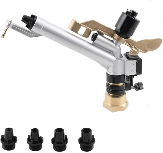 1.5" 360° Adjustable Impact Spray Gun Sprinkler with Nozzle Set, Water Spray Gun Large-Area Agriculture Irrigation Spray Gun Watering Sprinkler for Garden Farm Lawn by GreenHaven Gardens