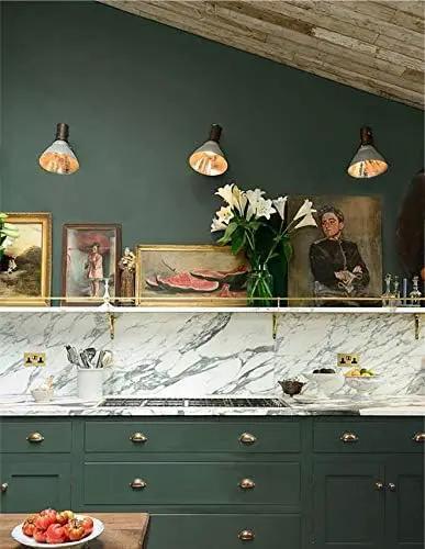 Dimoon 236''x17.7'' Green Peel and Stick Wallpaper Contact Paper Modern Self Adhesive Wall Paper Removable Renter Friendly Textured Solid Color Shelf Cabinet Vinyl Roll (236''x17.7'',Dark Green) by GreenHaven Gardens