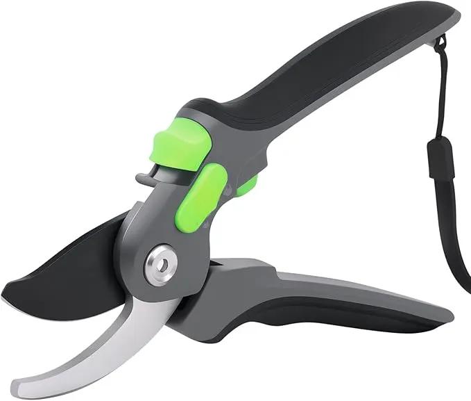 Pruning Shears for Gardening 8.6 inch Steel Garden Clippers with Safety Lock Handheld Gardening Shears Ergonomic Non Slip Plant Clippers Tools for Flowers Branches by GreenHaven Gardens