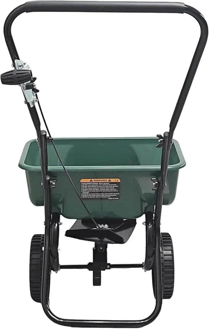60LB Walk-Behind Broadcast Spreader for Seed,Fertilizer,Salt,Ice Melt, Fertilizer Spreader with Adjustable Drop Rate, Seed Spreaders for Lawns by GreenHaven Gardens