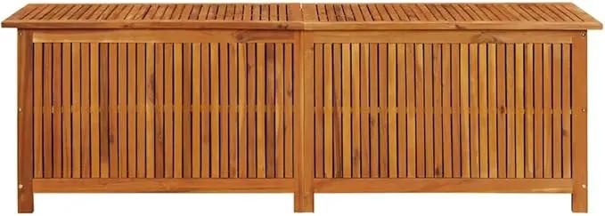 vidaXL Outdoor Storage Box, [Load Capacity Gallon] Deck Box with Gas-Lift Lid, Storage Chest with Water-Resistant Zippered Bag Inside, 68.9''x19.7''x22.8'', Solid Acacia Wood by GreenHaven Gardens