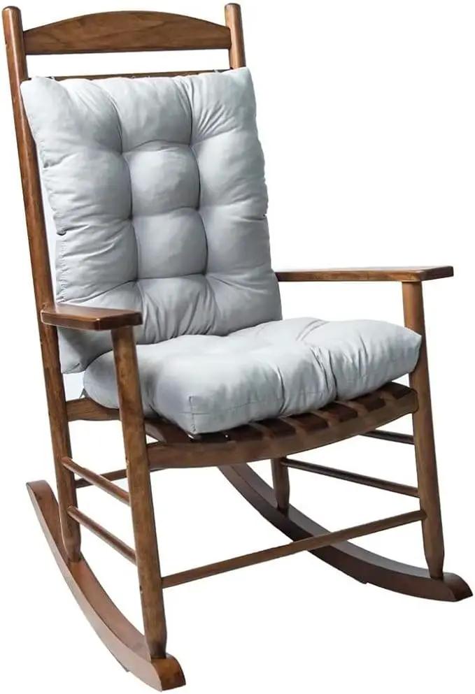 Indoor Outdoor Seat Cushion, 1 Pack Wicker Chair Cushion, Garden Rocking Chair Pad for Patio Garden Grey by GreenHaven Gardens