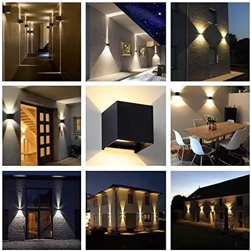 LANFU LED Aluminum Waterproof Wall Lamp, (Upgrade Dusk to Dawn Sensor) Waterproof Outdoor Light 20W 100-277V 2800K-3000K(Not dimmable) Outdoor Wall Light Warm Light 2LEDS (Black-20W-Larger) by GreenHaven Gardens