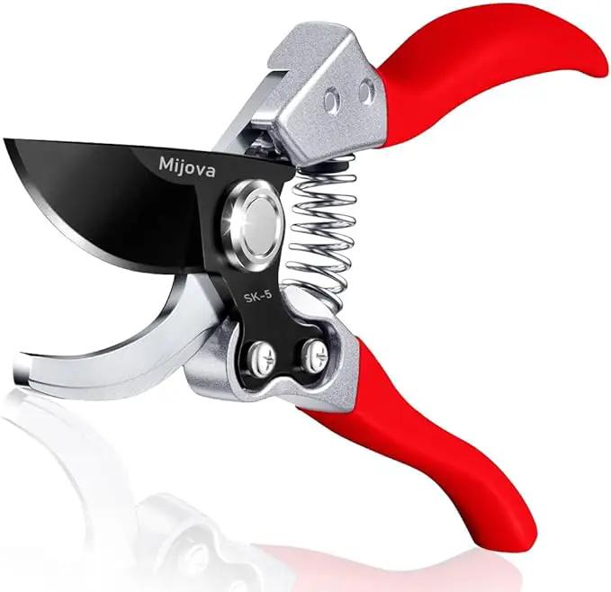 Garden Pruners, Heavy Duty Garden Clippers,Pruning Shears with Adjustable Thumb Lock,Hand Gardening Tools Pruners,Stainless Steel Sharp Gardening Scissors (MJ001) by GreenHaven Gardens