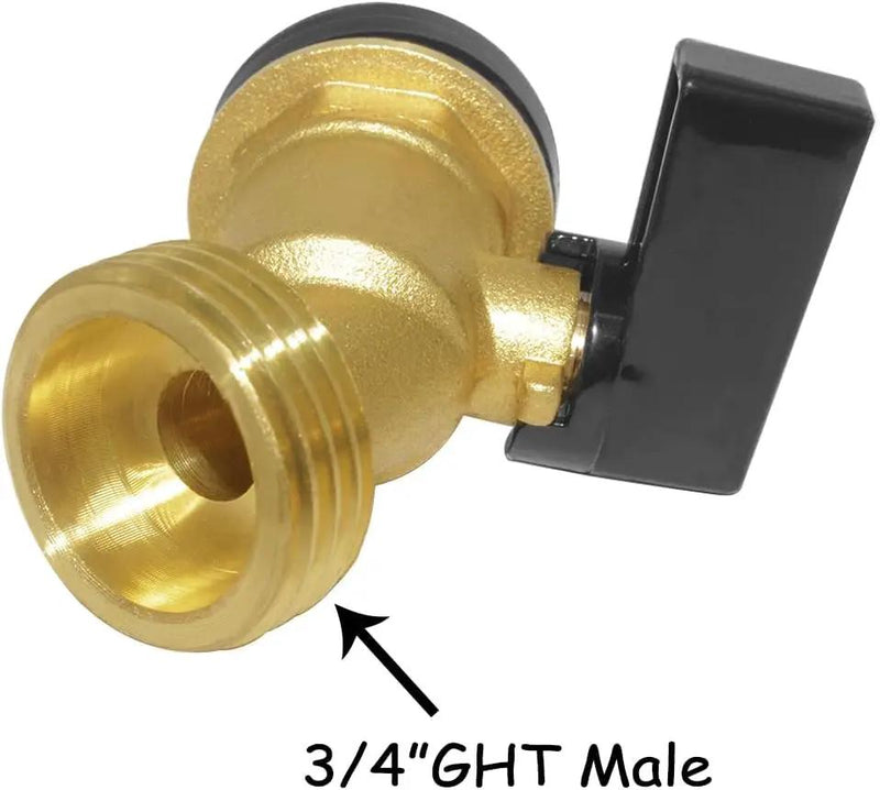 Brass Water Container Rain Barrel Faucets Spigot 3/4"G Male Thread Large Inlet to 3/4"GHT Male Thread Outlet with Quarter Turn Ball Valve Include Bulkhead Fitting and Washers by GreenHaven Gardens