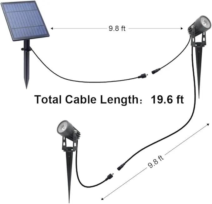 APONUO Metal Solar Spot Lights Outdoor with 9.8ft Cable Solar Powered Landscape Lighting Low Voltage IP65 Waterproof Auto On/Off for Outside Garden Yard Landscape Pathway Garage-Warm White(2-in-1) by GreenHaven Gardens