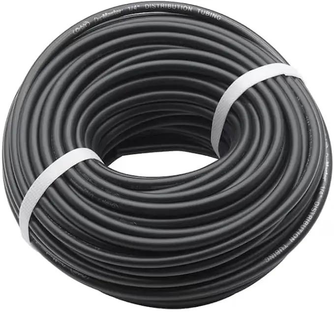 Rocky Mountain Goods Drip Irrigation Tubing - Heavy Duty Blank Drip Hose Ready for Custom Drip Irrigation Setup - Works with 1/4” Barbed Fittings - Black PVC - Easy to Use (100 Foot 1/4") by GreenHaven Gardens