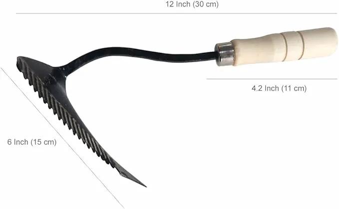 GARASANI Sawtooth Hand Plow Hoe Korean Style Ho-Mi - Best Organic Gardening (Sawtooth) by GreenHaven Gardens