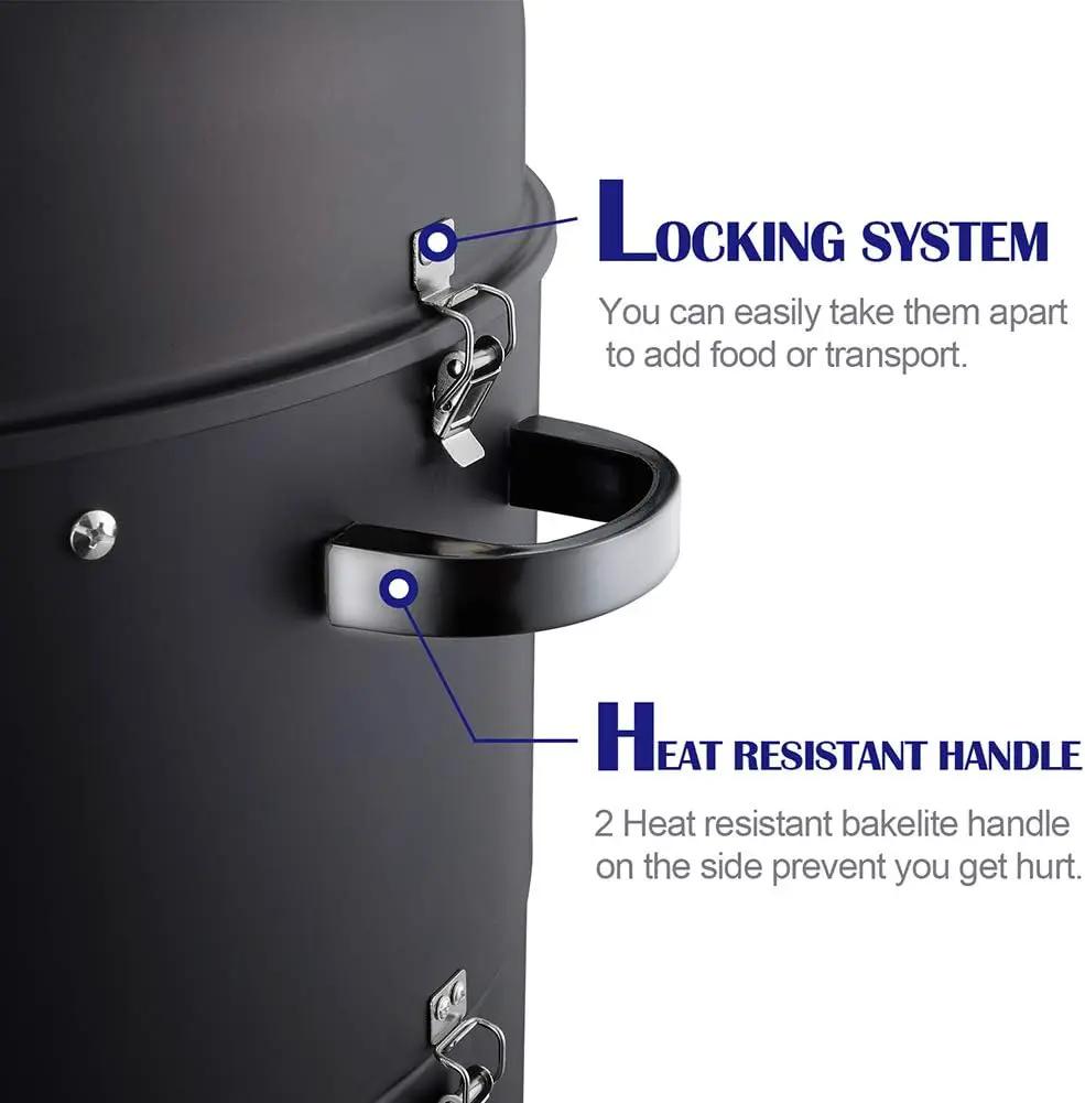 Realcook Charcoal BBQ Smoker Grill - 20 Inch Vertical Smoker for Outdoor Cooking Grilling by GreenHaven Gardens
