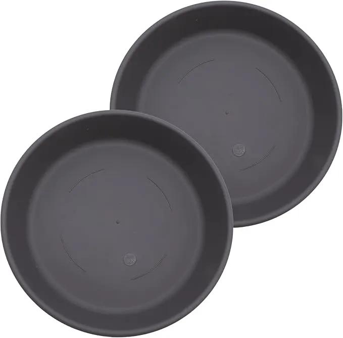 The HC Companies Flower Pot Saucers - Plastic Plant Saucer for Outdoors & Indoors - Traditional Design Plant Pot Trays for Water Drainage - Durable & Stylish Round Plant Tray (21-inch Warm Gray) by GreenHaven Gardens