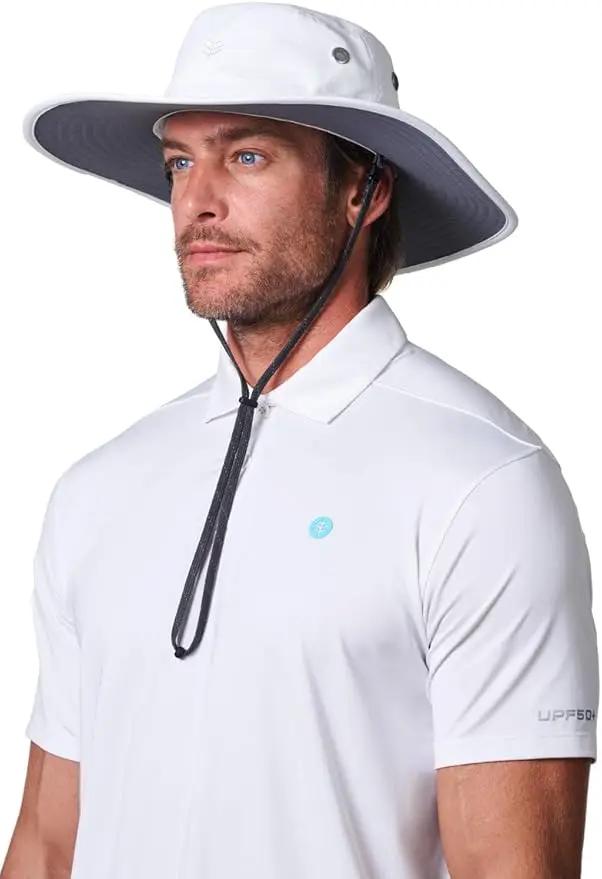 Men's Shapeable Wide Brim Hat - UPF 50 Sun Protection - Maximum Coverage on Your Next Adventure - Sun Fearless Leo Hat by GreenHaven Gardens