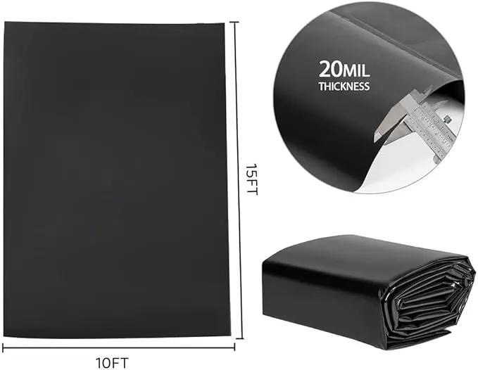 Pond Liners 10 x 15 Feet, Easy Cutting LDPE Pond Liner 20 Mil, High Preformed Koi Pond Liner for Ponds, Streams, Fountains and Garden Waterfall by GreenHaven Gardens