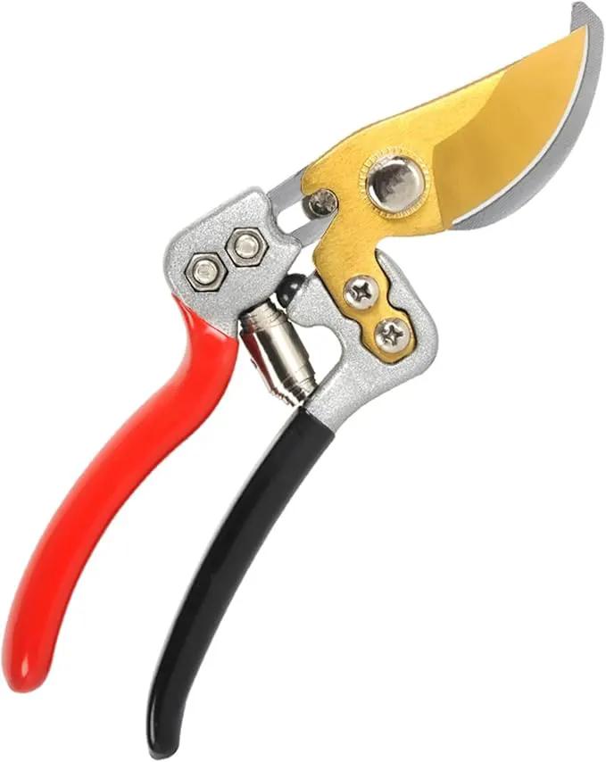 Ultra Sharp Germany Titanium Steel Pruning Shears - Cuts 3X Easier, Weak Hand Arthritis Snips, Rust-Resistant, Effortlessly 1-Inch Cut Capacity Garden Scissors, Ergonomic Handle (gt-06, 1) by GreenHaven Gardens