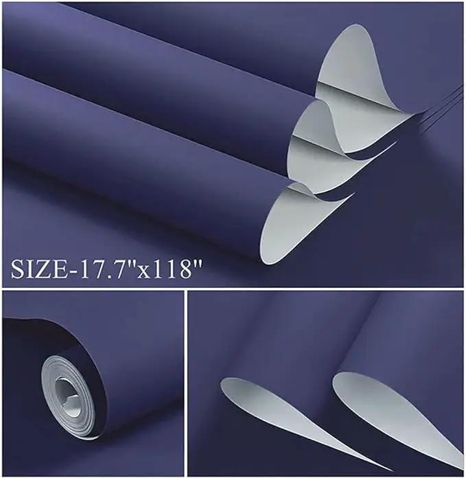 Dimoon 236''x17.7'' Blue Peel and Stick Wallpaper Contact Paper Modern Self Adhesive Wall Paper Removable Renter Friendly Textured Solid Color Shelf Cabinet Vinyl Roll (236''x17.7'',Tibetan Blue) by GreenHaven Gardens