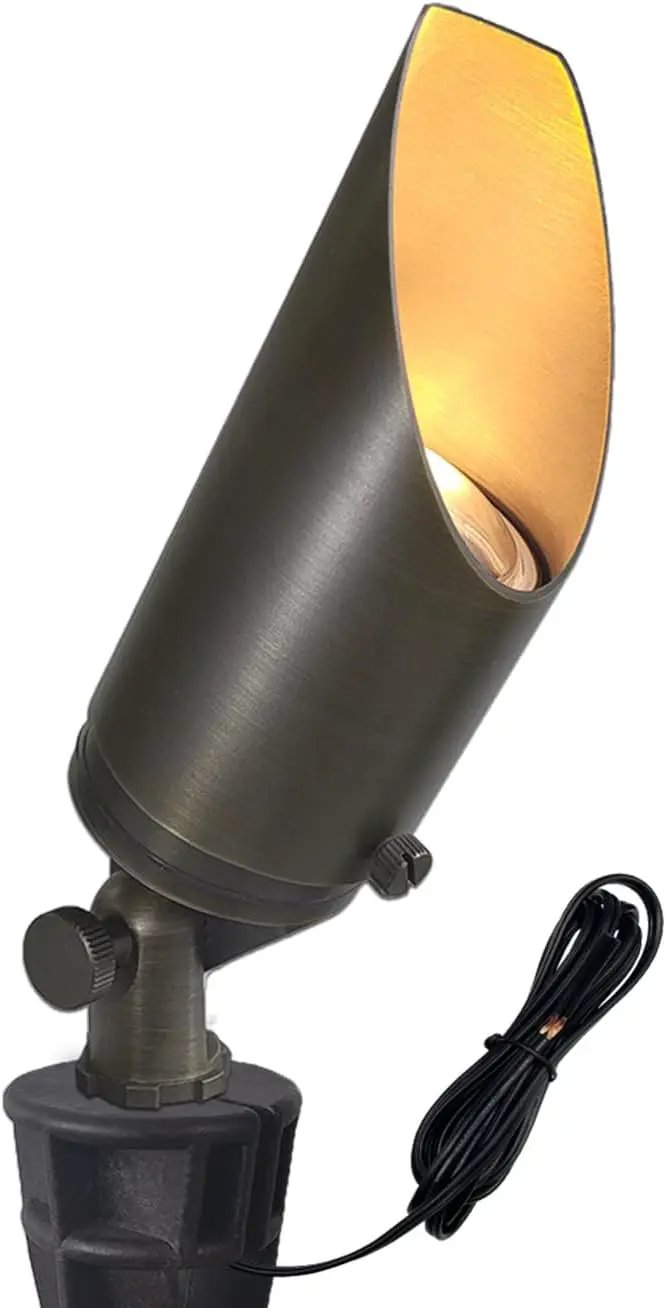 COLOER Die-cast Brass Landscape Spot Lights Outdoor, 12V AC/DC Low Voltage Landscape Spotlights, IP65 Waterproof Outdoor Lighting Fixture(103B, Bronze,1-Pack Without Bulb) by GreenHaven Gardens