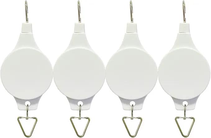 Pack Plant Hook Pulley, Retractable Plant Hanger Easy Reach Hanging Flower Basket for Garden Baskets Pots and Birds Feeder Hang High up and Pull Down to Water Or Feed (White 4Pack) by GreenHaven Gardens