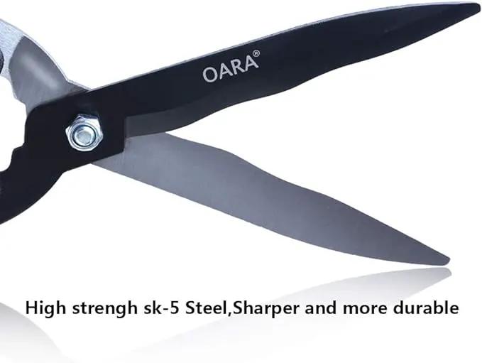 OARA Garden Hedge Shears forTrimming Borders, Boxwood, and Bushes, Hedge Clippers & Shears with Comfort Grip Handles,21 Inch Carbon Steel Bush Cutter by GreenHaven Gardens