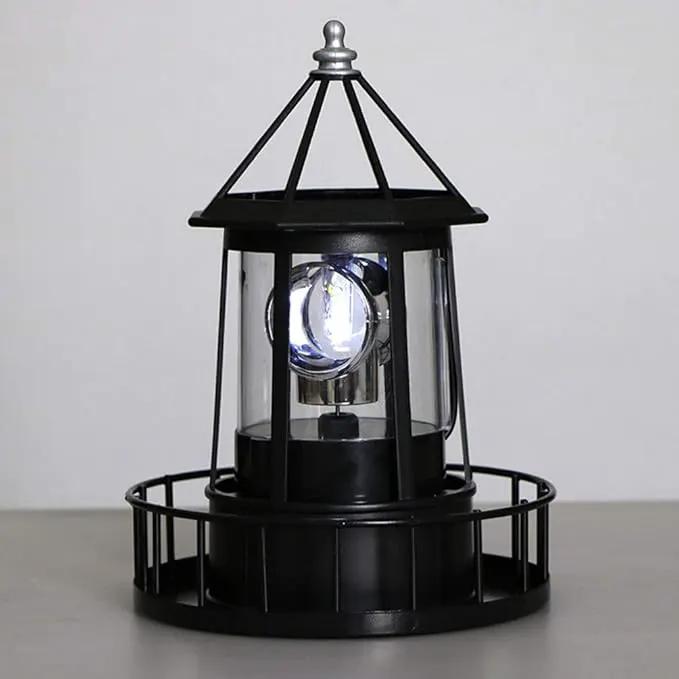 Cabilock LED Rotating Lighthouse Solar Beacon Tower Lamp Water Resistant Lighthouse Light Ornament for Garden Yard Outdoor Decor by GreenHaven Gardens
