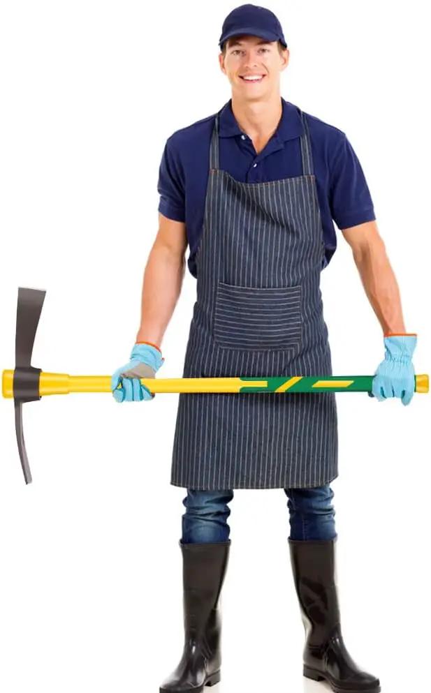Cutter Mattock, 36" Heavy Duty Pick Axe with Forged Heat Treated Steel Blades Hoe for Weeding, Prying and Chopping, Digging Tool with Fiberglass Handle (36.3inch, Yellow) by GreenHaven Gardens