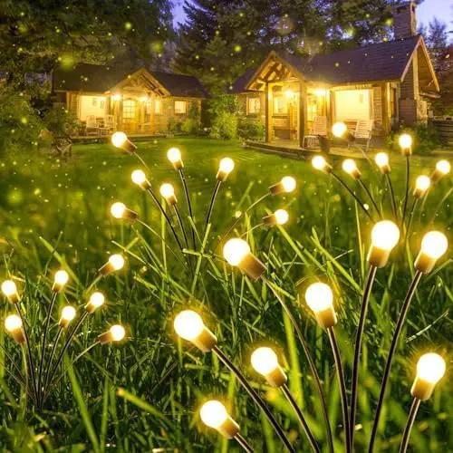 2-Pack Solar Garden Lights, 16 LED Solar Lights Outdoor for Garden Decor, Waterproof Firefly Light Outdoor (Sway by Wind), Swaying Light for Outside Yard Pathway Landscape Decorations (Warm White) by GreenHaven Gardens