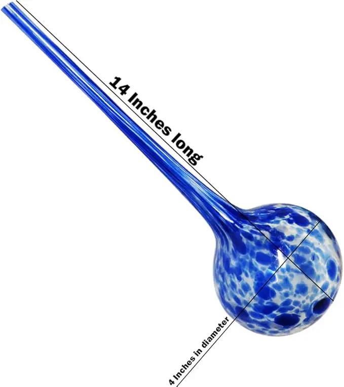Evelots Plant Watering Globes/Bulbs (2 Pack) - Extra Long 14 Inches - Great for Big Plants - Hand Blown Glass - Automatic Water Irrigation System - Use Indoor/Outdoor - Leave Your Home Worry Free by GreenHaven Gardens