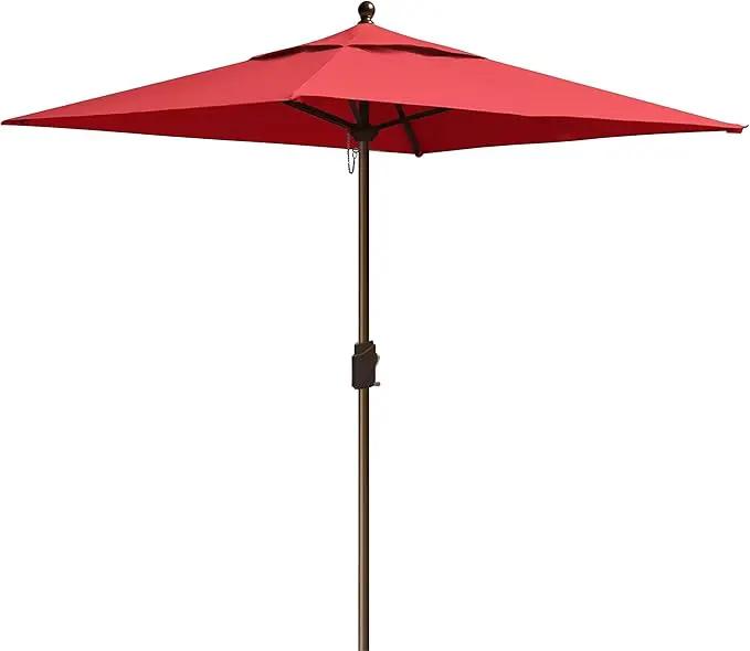 EliteShade USA 10-Year-Non-Fading Sunumbrella 6x6Ft Square Market Umbrella Patio Outdoor Table Umbrella with Ventilation(Logo Red) by GreenHaven Gardens