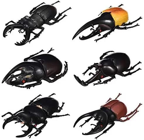 Hiawbon 5.5 inch Fake Beetle Simulated Beetle Model Realistic Plastic Beetle Figures for Fairy Garden Decoration, Set of 6 by GreenHaven Gardens