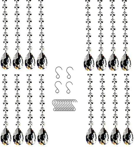 16 Pack 20" Hanging Crystals for Chandeliers Clear Teardrop Crystal Chandelier Pendants Parts Beads, Chandelier Crystals by GreenHaven Gardens