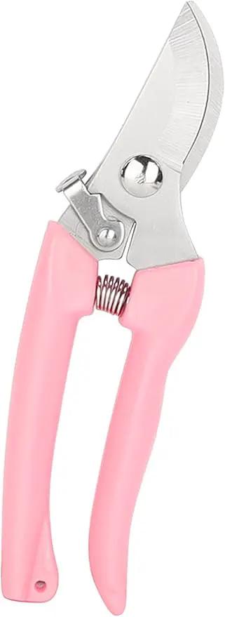 Garden Flower Shears Pruning Shears 6.9 inches Scissors Heavy Duty Plant Scissors for Cutting Flowers, Trimming Plants, Bonsai, Fruits Picking (Pink Handle 5pcs) by GreenHaven Gardens