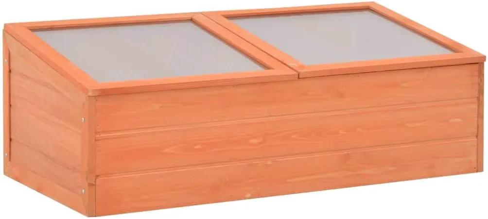Wooden Garden Portable Greenhouse Sturdy Cold Frame Raised Plants Bed Protection with 2 PC Boards and Openable Top Door Raised Flower Planter Box 39.4"x19.7"x13.4" by GreenHaven Gardens